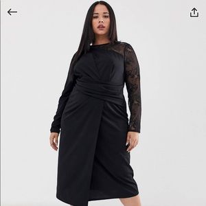 Beautiful black midi pencil dress.